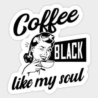 Black Like My Soul Vintage Illustration Coffee Sticker